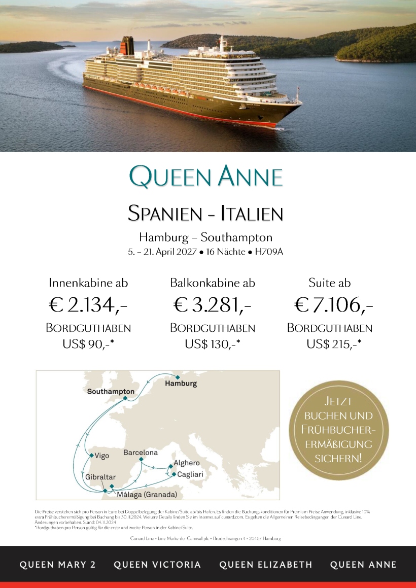 Queen Anne H709A Spanien Italien Premium Preis extraFruebucher