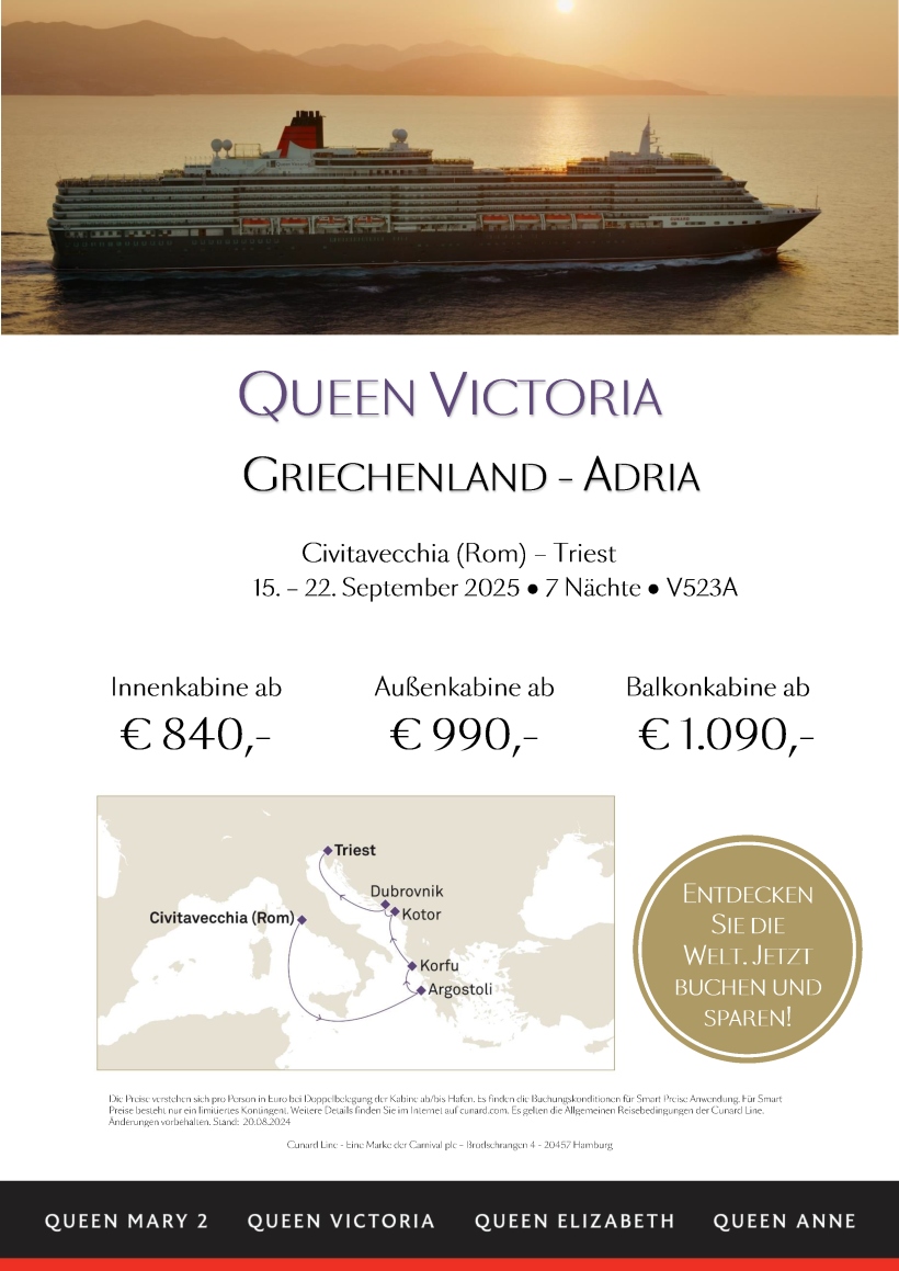 Queen Victoria V523A Griechenland Adria Smart Preis