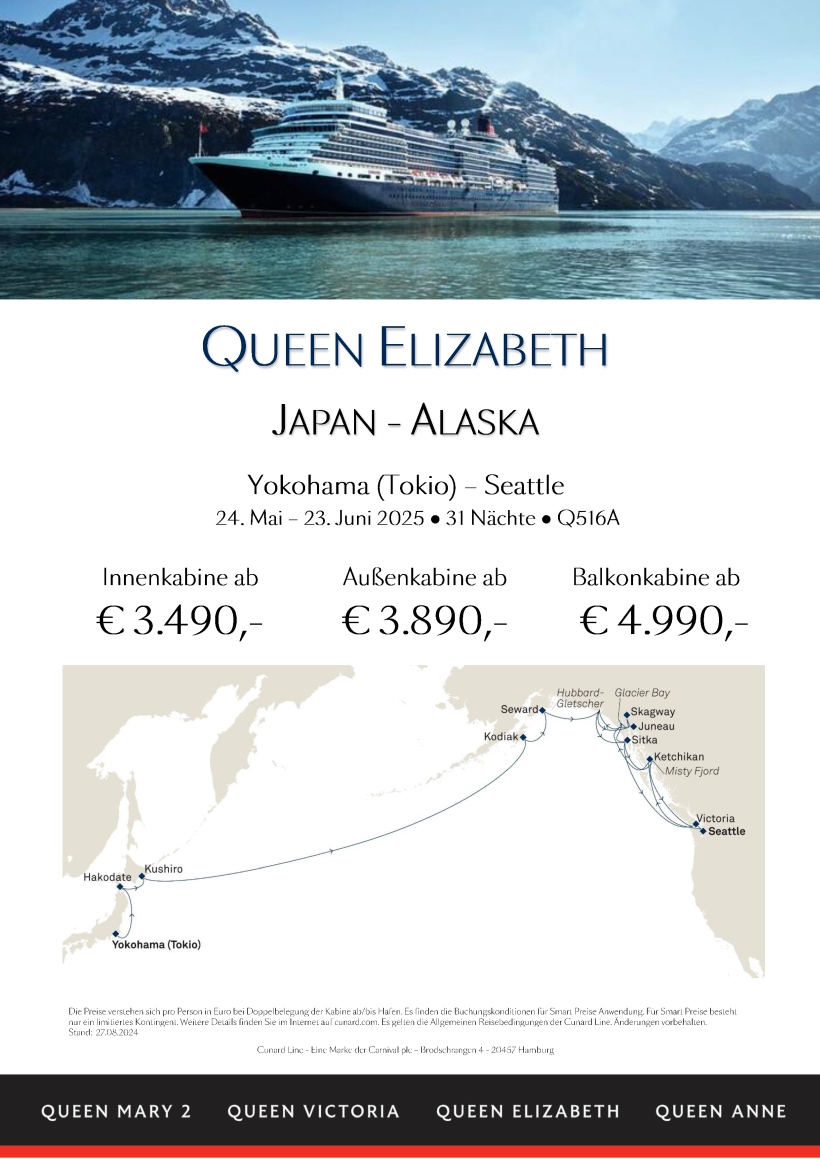 Queen Elizabeth Q516A Japan Alaska Smart